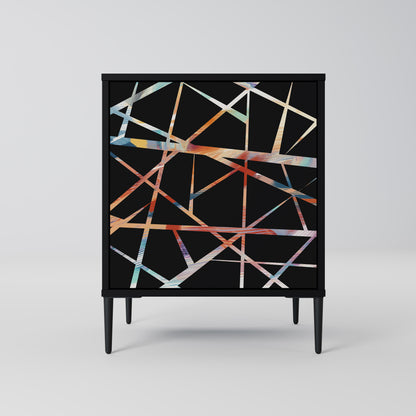 Credenza POLYGON VERVE a 1 anta con finitura nera