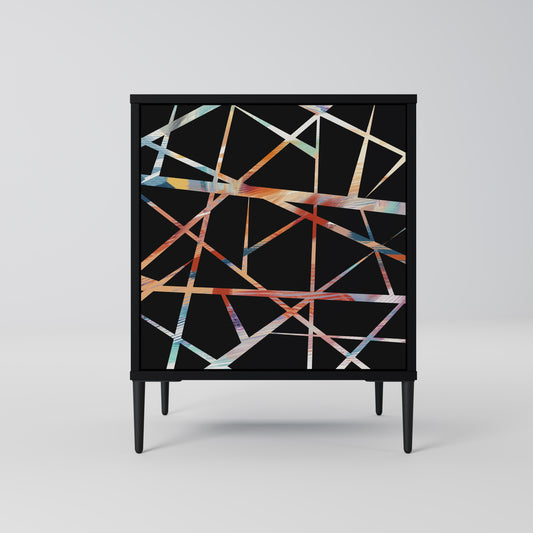 Credenza POLYGON VERVE a 1 anta con finitura nera