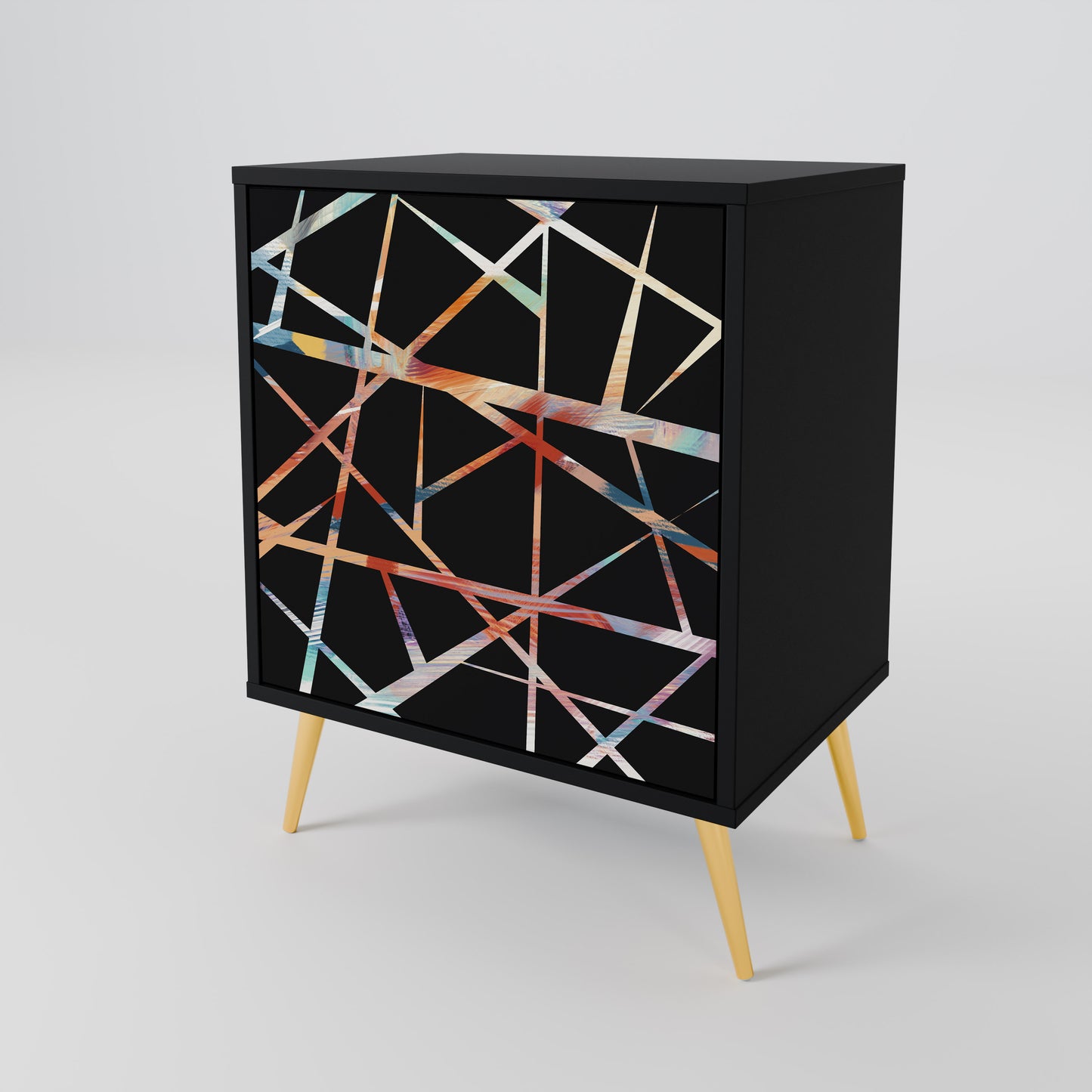 Credenza POLYGON VERVE a 1 anta con finitura nera