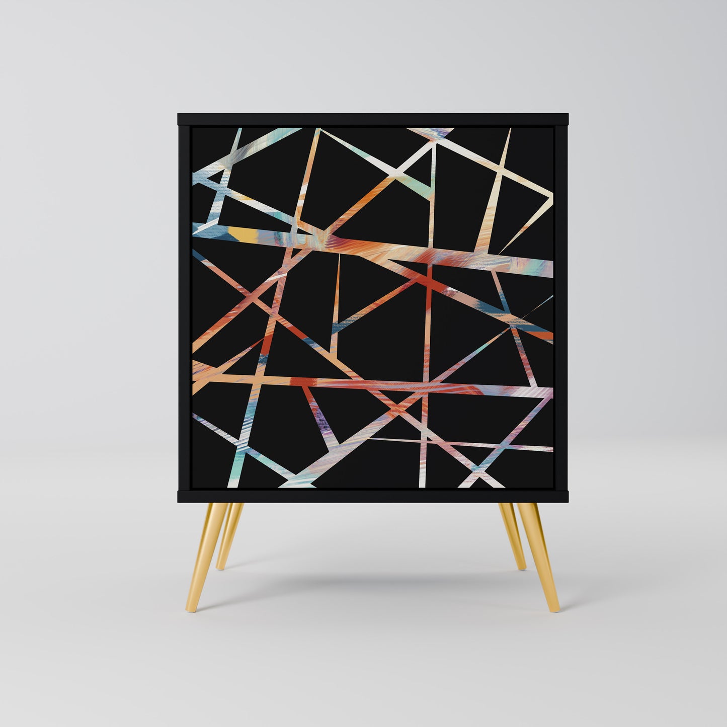 Credenza POLYGON VERVE a 1 anta con finitura nera