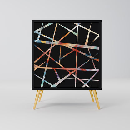 Credenza POLYGON VERVE a 1 anta con finitura nera