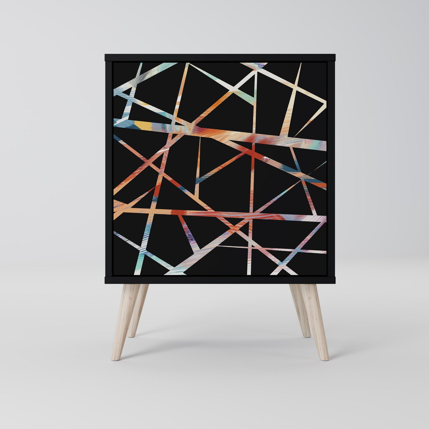 Credenza POLYGON VERVE a 1 anta con finitura nera