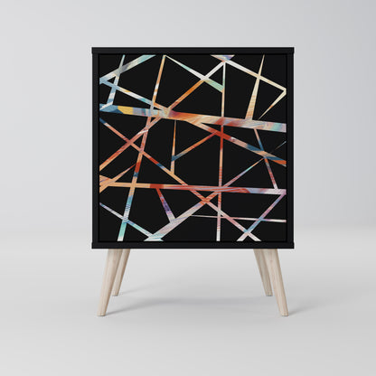 Credenza POLYGON VERVE a 1 anta con finitura nera