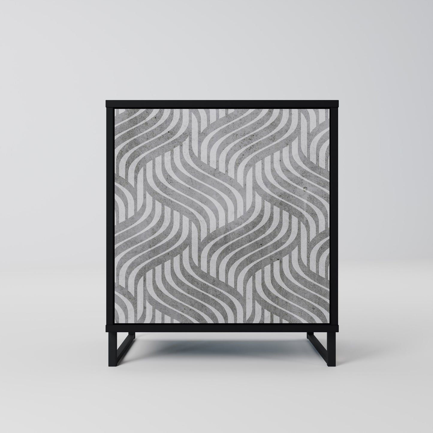 CONCRETE MOVEMENT 1-Door Sideboard in Black Finish