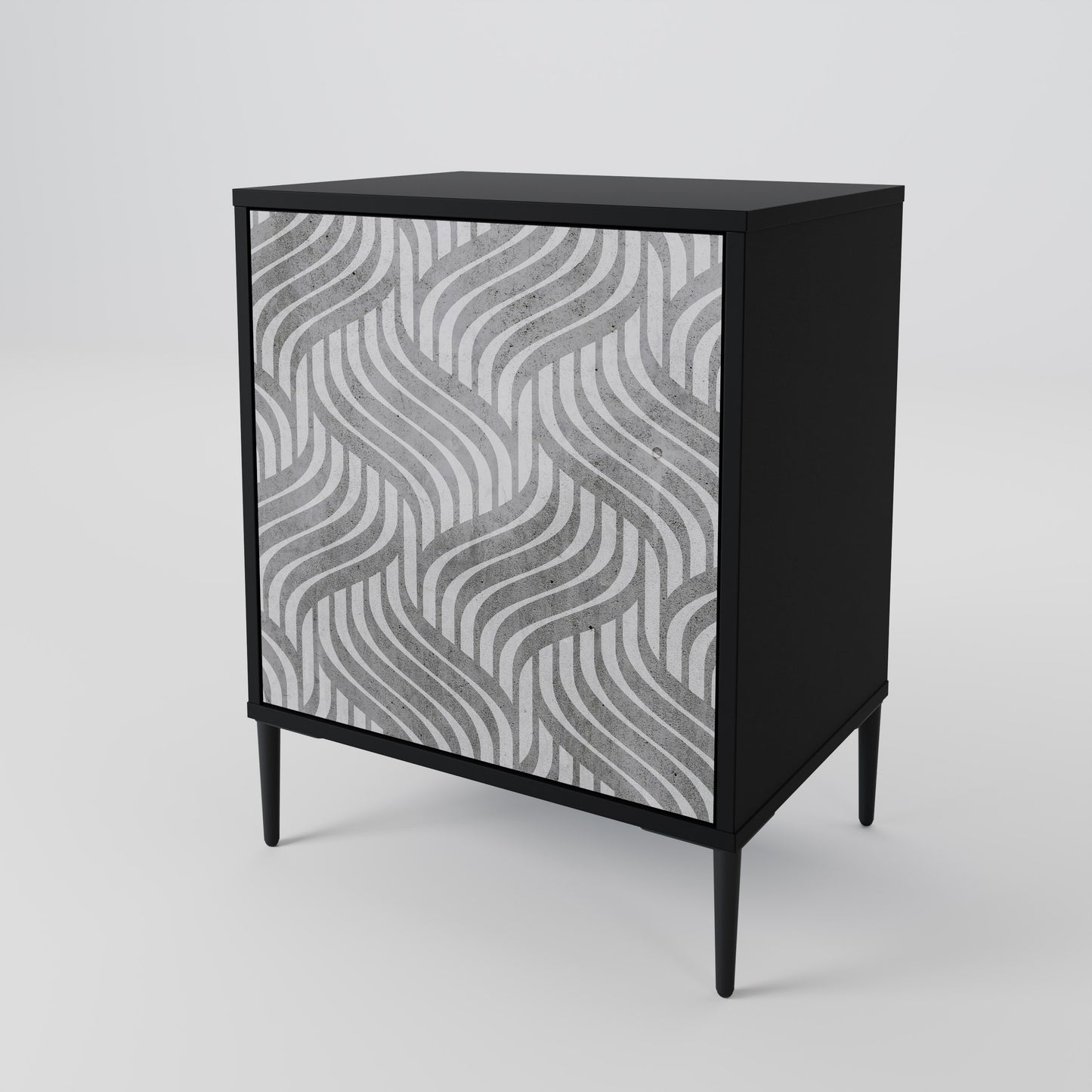 CONCRETE MOVEMENT 1-Door Sideboard in Black Finish