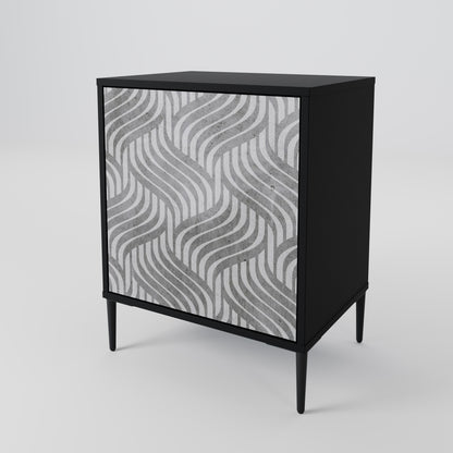 CONCRETE MOVEMENT 1-Door Sideboard in Black Finish