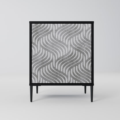 CONCRETE MOVEMENT 1-Door Sideboard in Black Finish