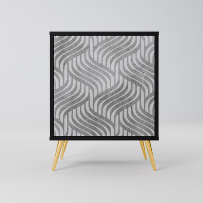 CONCRETE MOVEMENT 1-Door Sideboard in Black Finish