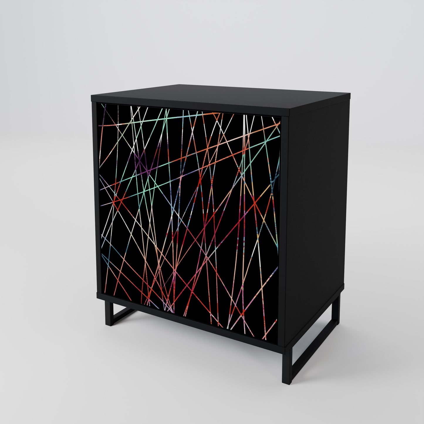 Credenza LUMINOUS SNARE a 1 anta con finitura nera