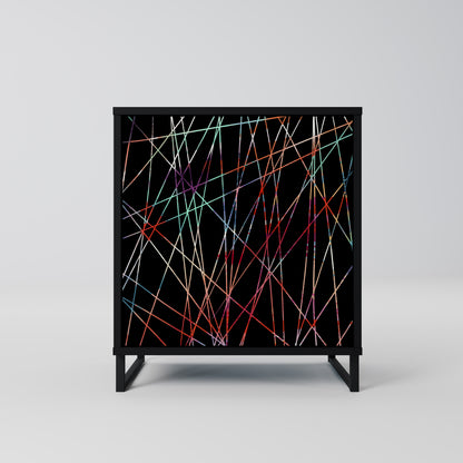 Credenza LUMINOUS SNARE a 1 anta con finitura nera