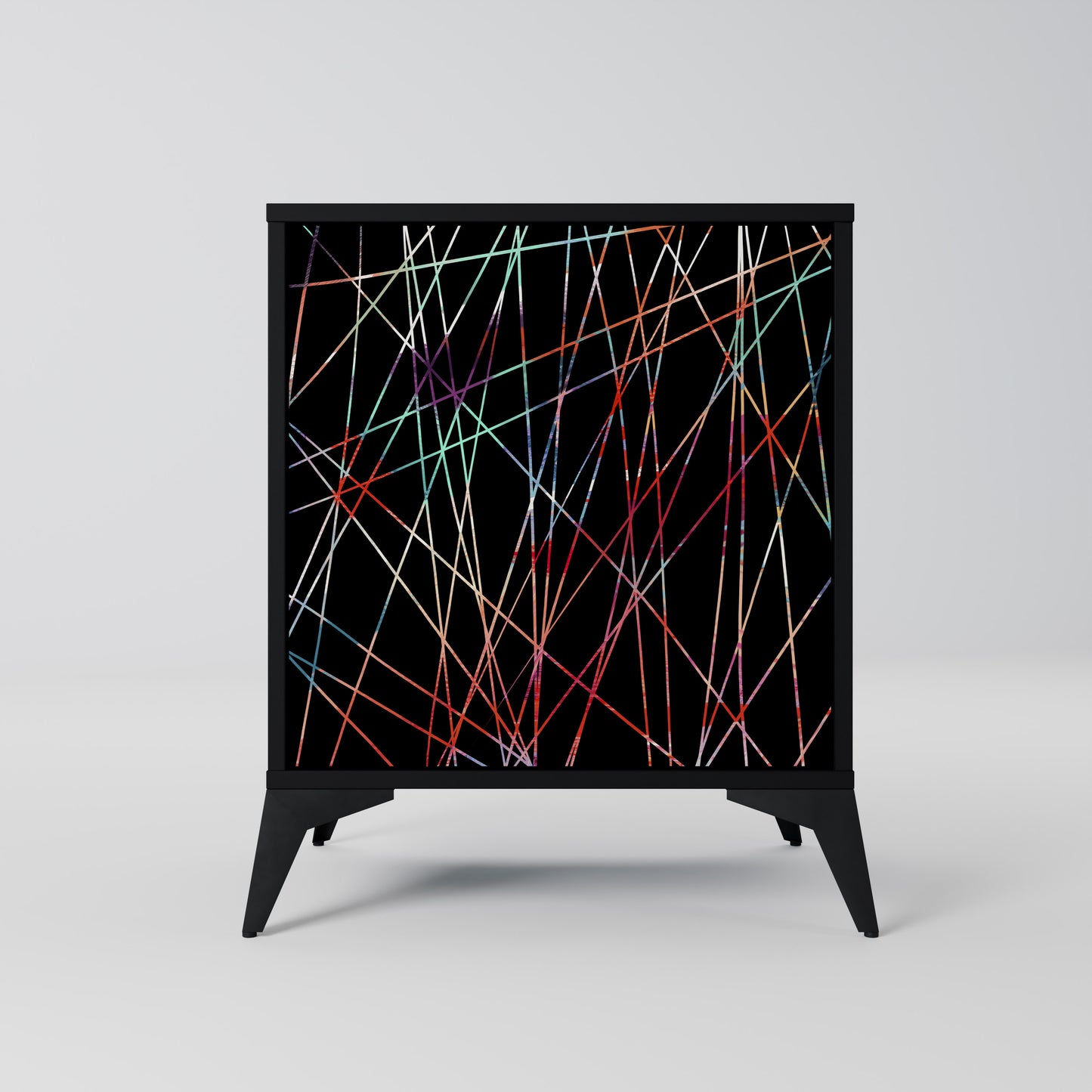 Credenza LUMINOUS SNARE a 1 anta con finitura nera