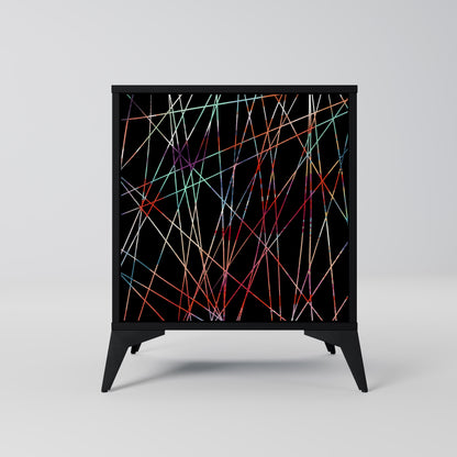 Credenza LUMINOUS SNARE a 1 anta con finitura nera