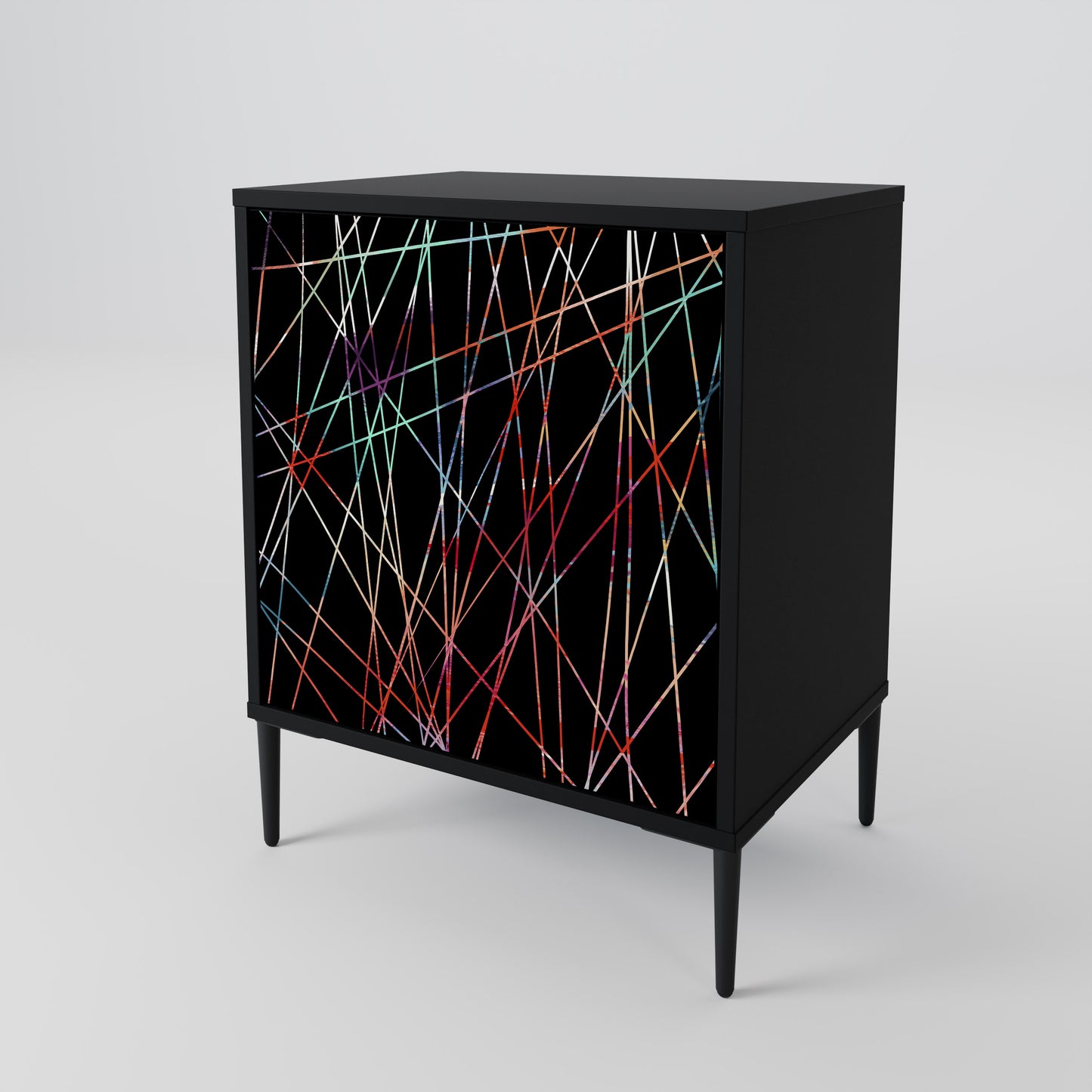 Credenza LUMINOUS SNARE a 1 anta con finitura nera
