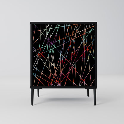 Credenza LUMINOUS SNARE a 1 anta con finitura nera