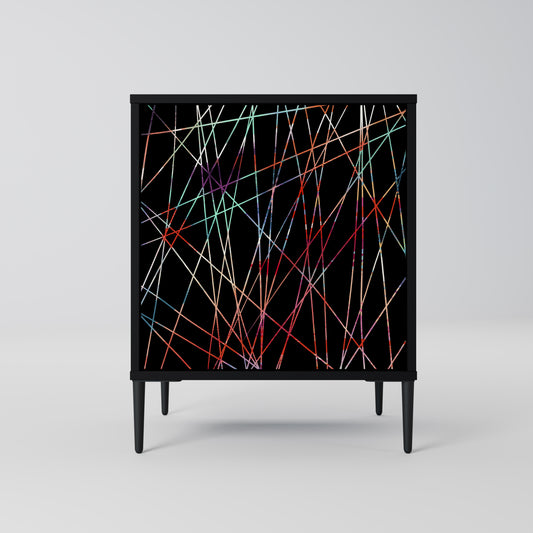 Credenza LUMINOUS SNARE a 1 anta con finitura nera
