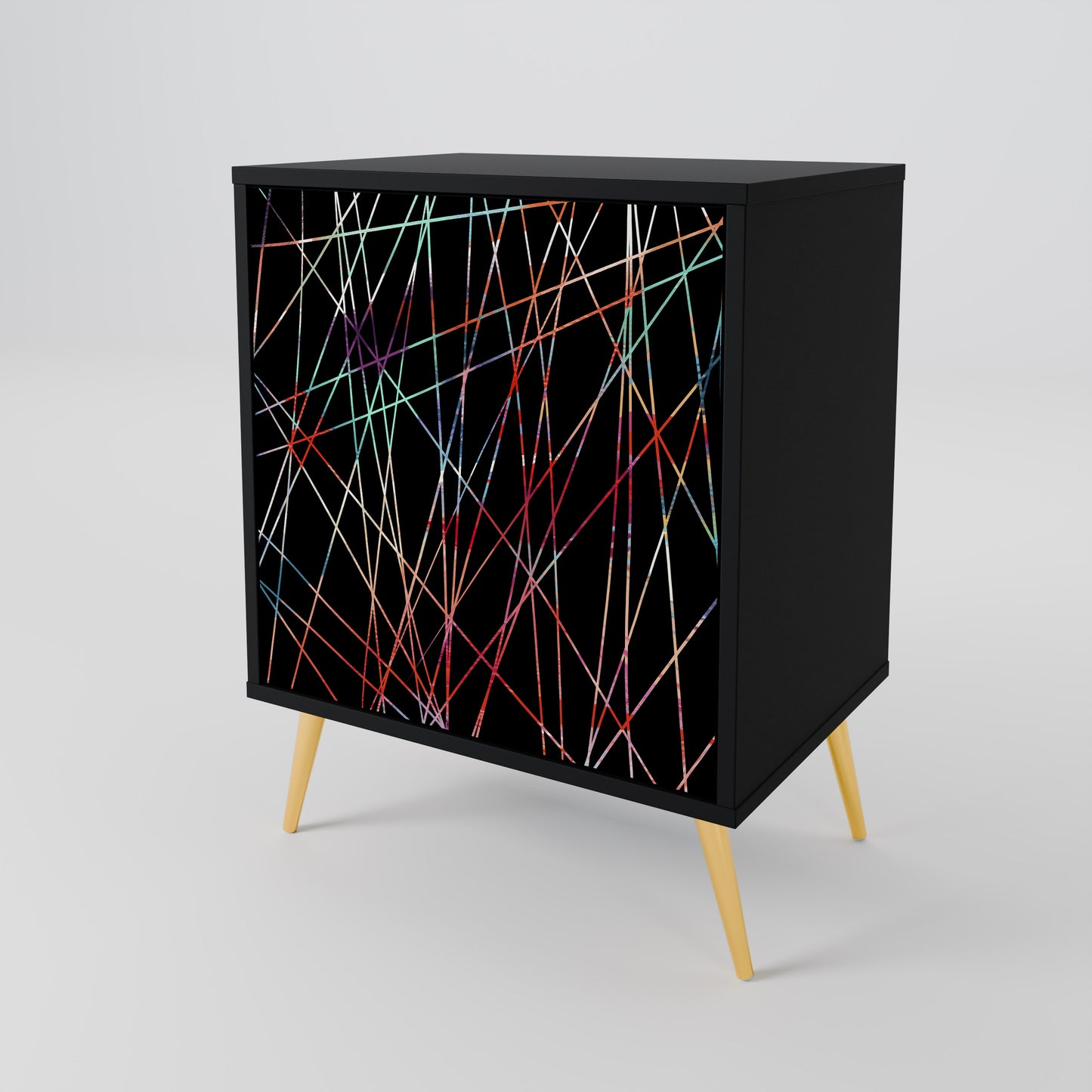 Credenza LUMINOUS SNARE a 1 anta con finitura nera