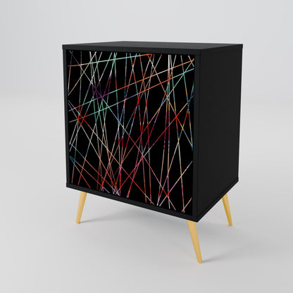 Credenza LUMINOUS SNARE a 1 anta con finitura nera