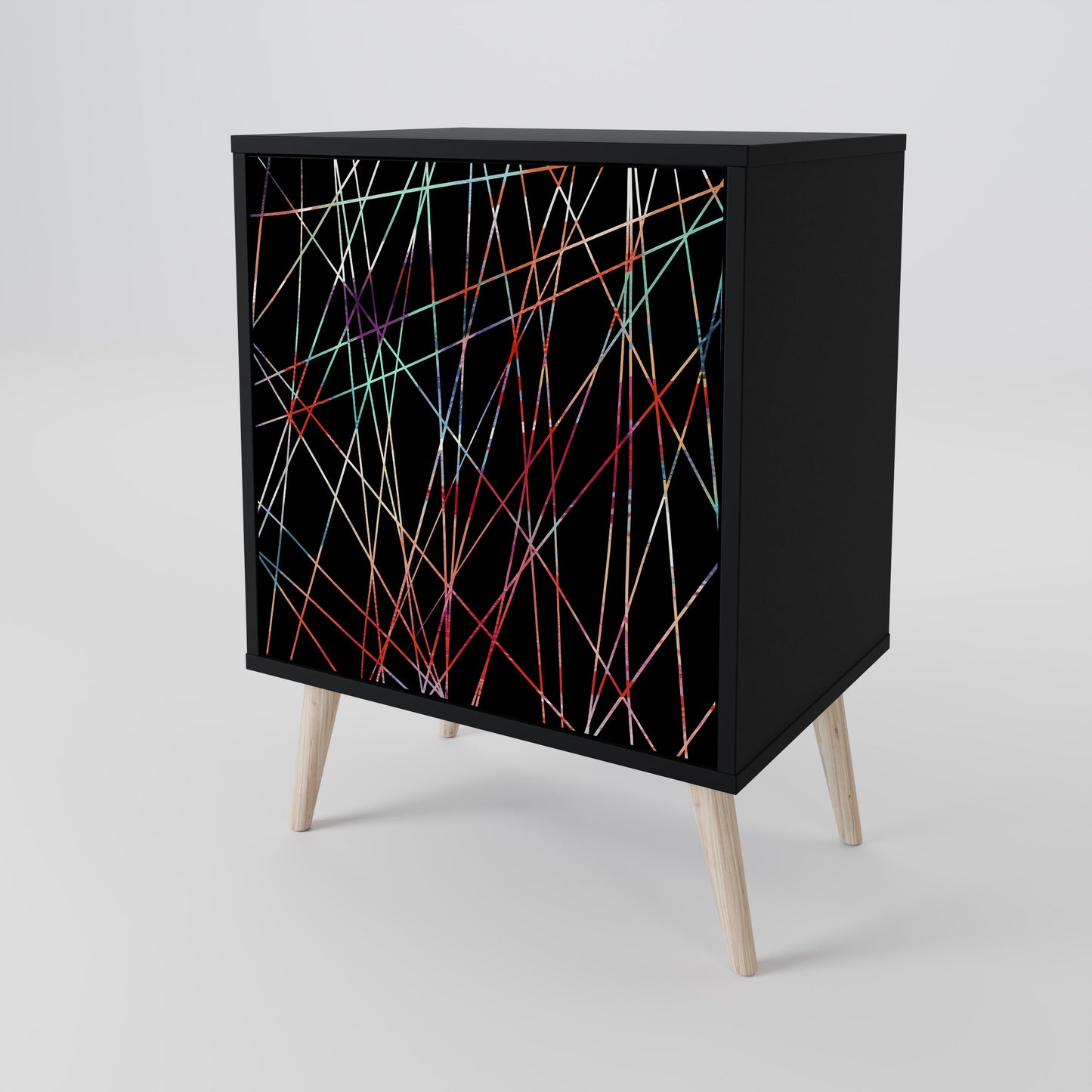 Credenza LUMINOUS SNARE a 1 anta con finitura nera