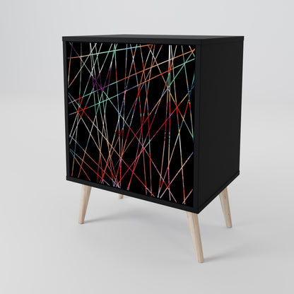 Credenza LUMINOUS SNARE a 1 anta con finitura nera