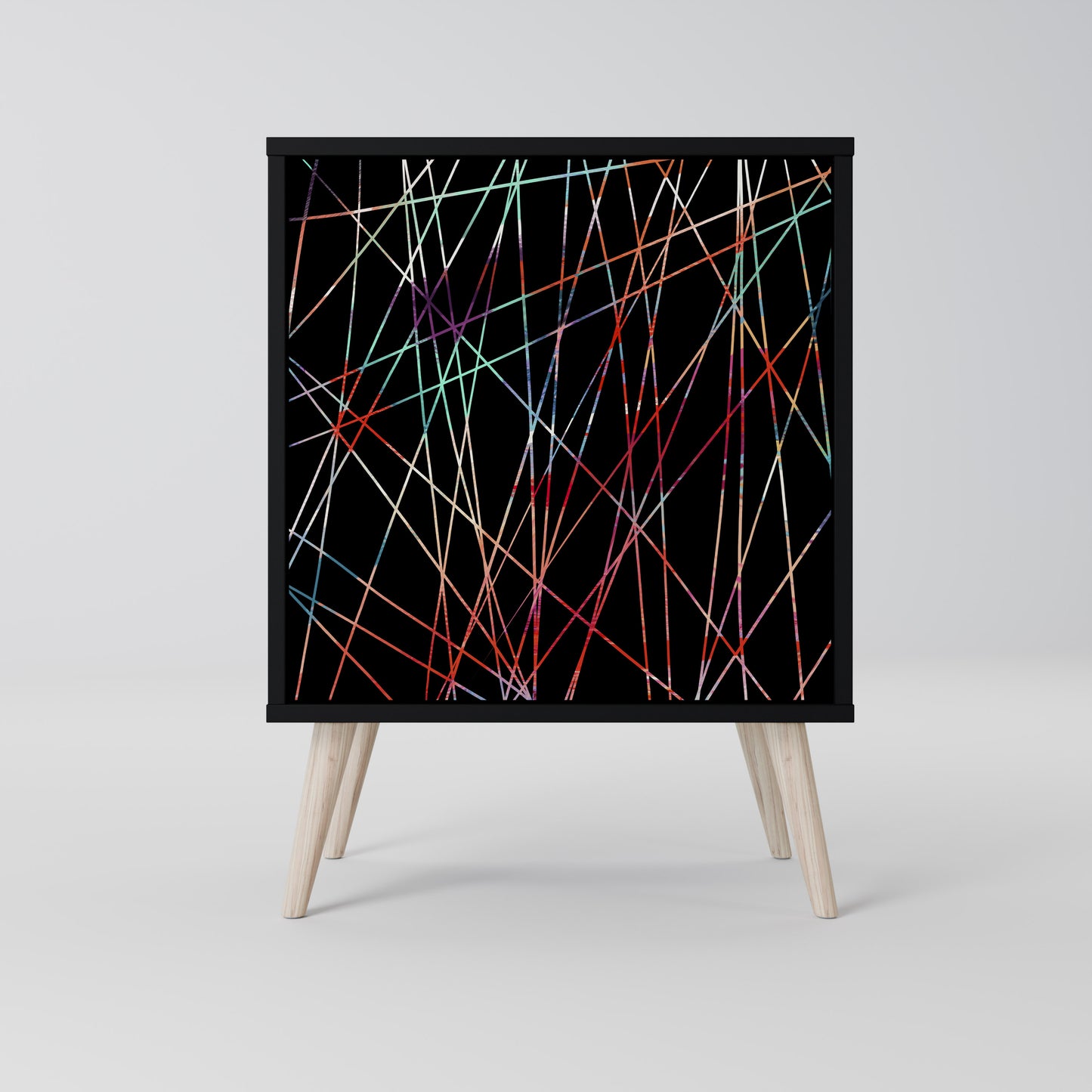 Credenza LUMINOUS SNARE a 1 anta con finitura nera