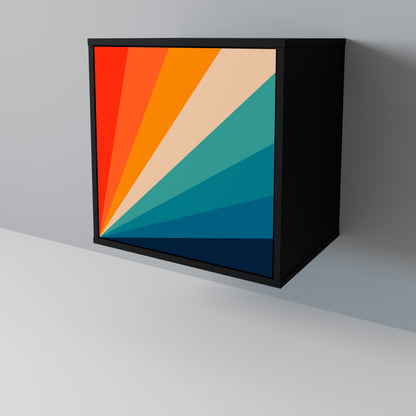 Credenza PRISM CONCUSSION a 1 anta con finitura nera