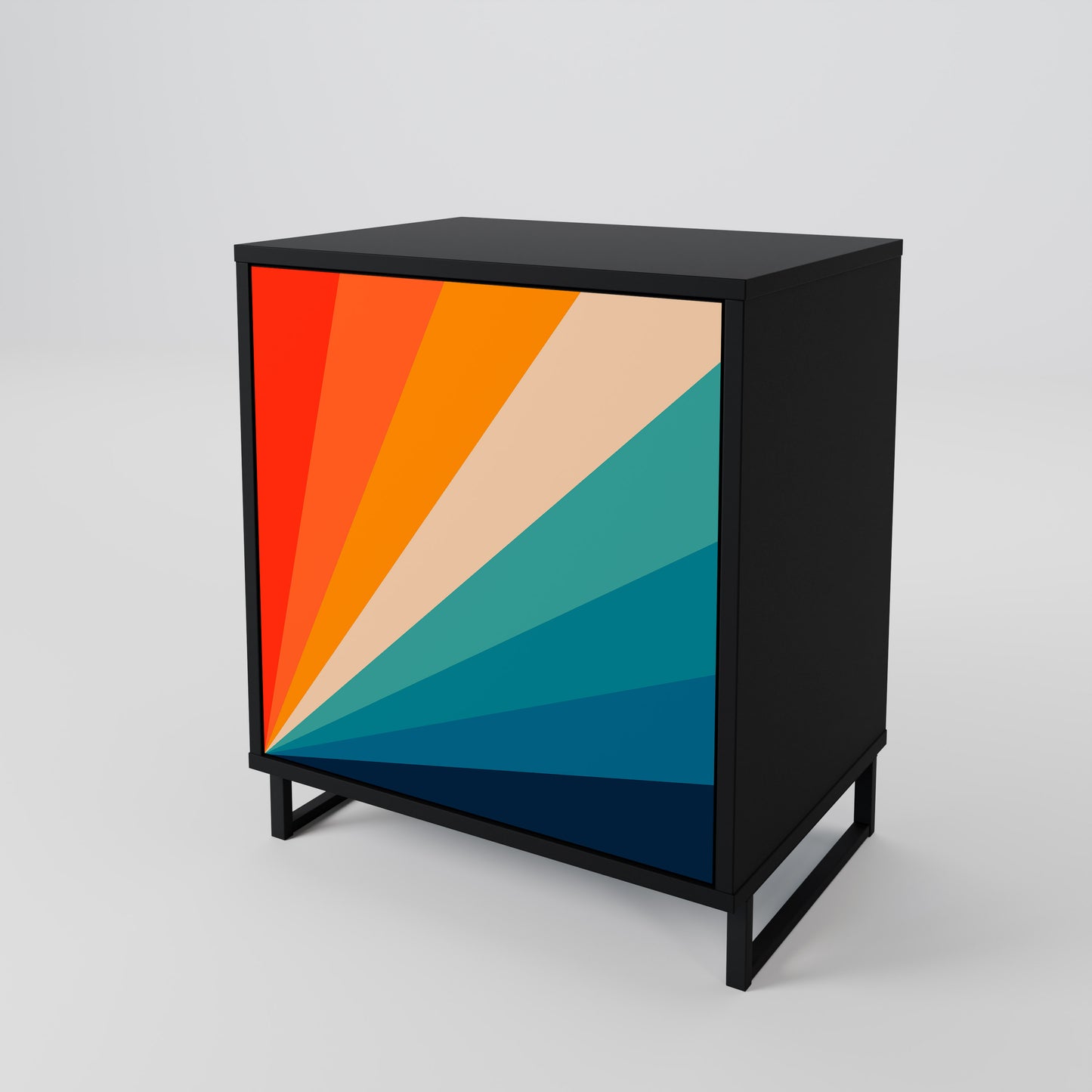 Credenza PRISM CONCUSSION a 1 anta con finitura nera