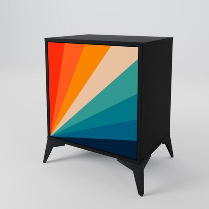 Credenza PRISM CONCUSSION a 1 anta con finitura nera