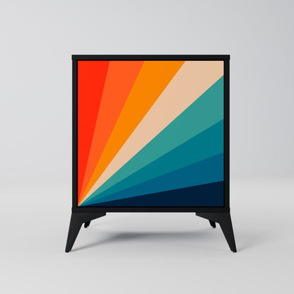 Credenza PRISM CONCUSSION a 1 anta con finitura nera