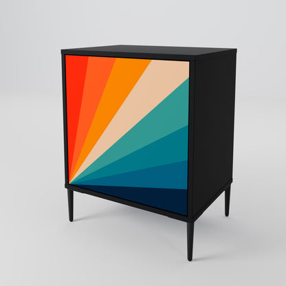 Credenza PRISM CONCUSSION a 1 anta con finitura nera