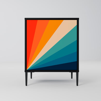 Credenza PRISM CONCUSSION a 1 anta con finitura nera