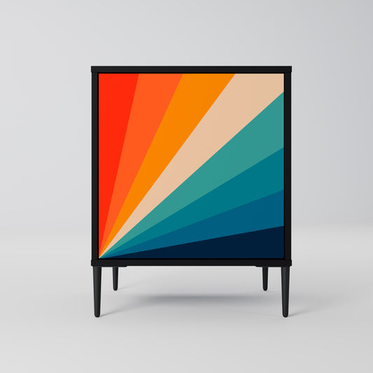 Credenza PRISM CONCUSSION a 1 anta con finitura nera