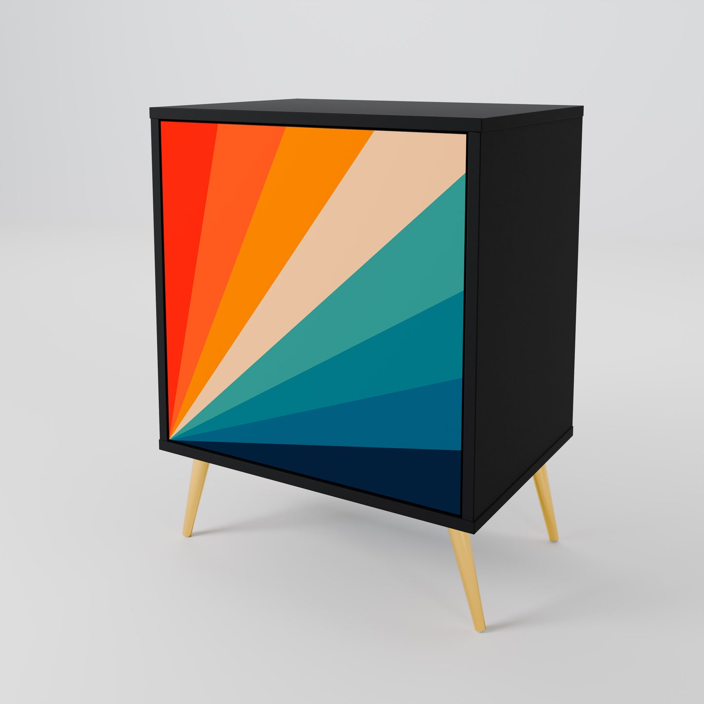 Credenza PRISM CONCUSSION a 1 anta con finitura nera