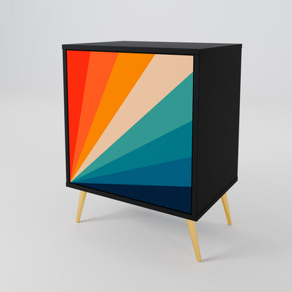 Credenza PRISM CONCUSSION a 1 anta con finitura nera