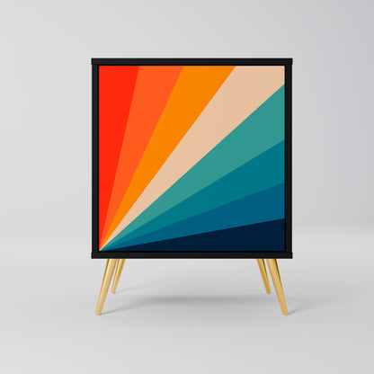 Credenza PRISM CONCUSSION a 1 anta con finitura nera