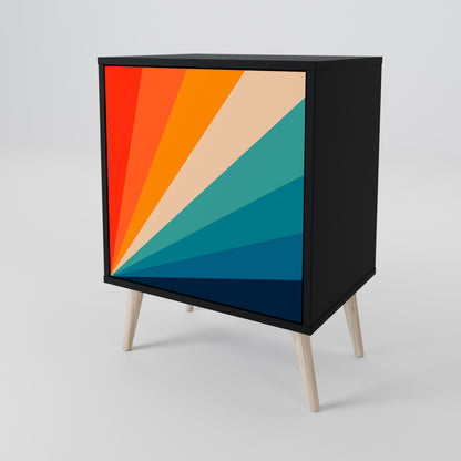 Credenza PRISM CONCUSSION a 1 anta con finitura nera