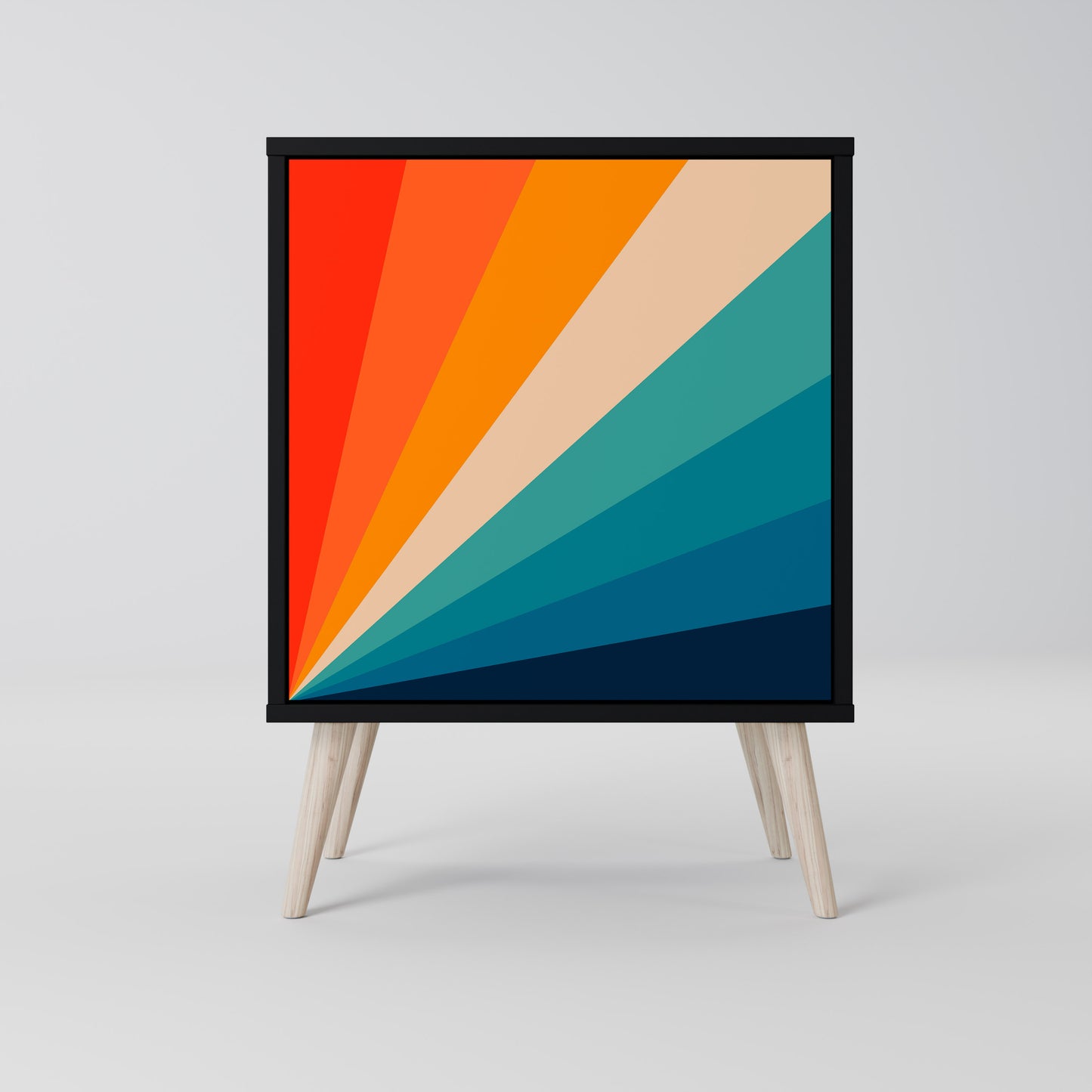 Credenza PRISM CONCUSSION a 1 anta con finitura nera