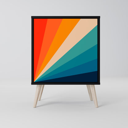 Credenza PRISM CONCUSSION a 1 anta con finitura nera