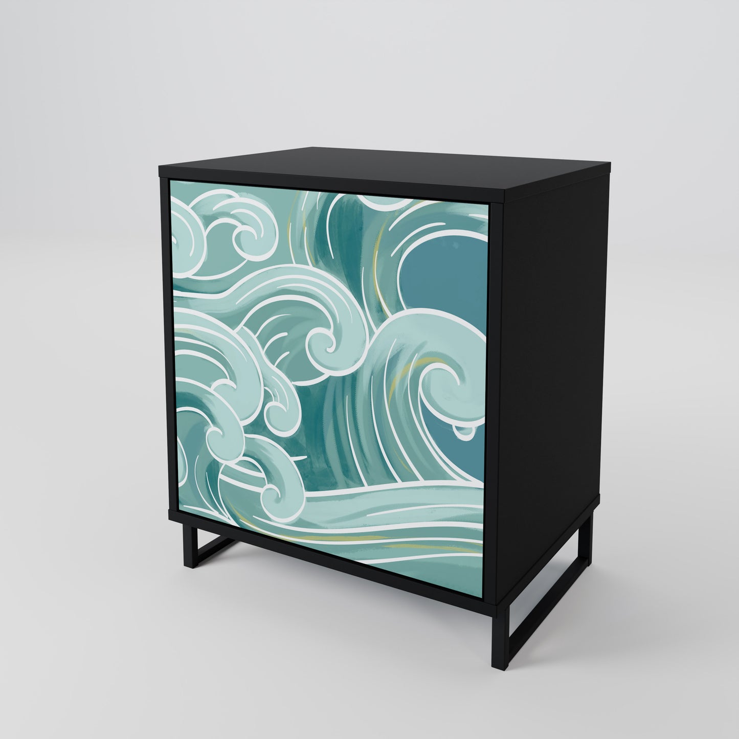 Credenza ASIAN SWAY a 1 anta con finitura nera