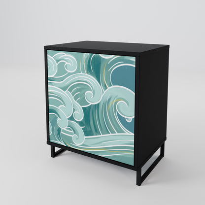 Credenza ASIAN SWAY a 1 anta con finitura nera