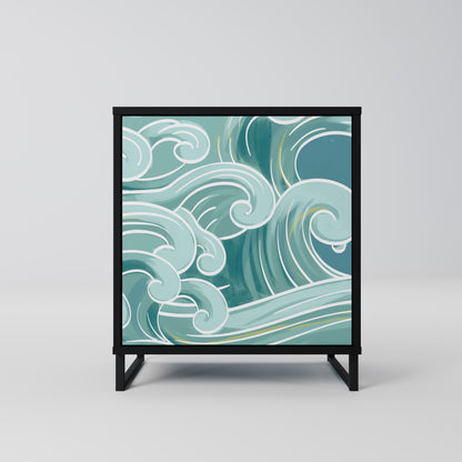 Credenza ASIAN SWAY a 1 anta con finitura nera