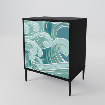 Credenza ASIAN SWAY a 1 anta con finitura nera