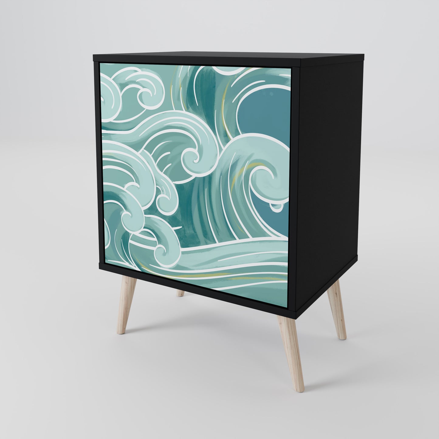 Credenza ASIAN SWAY a 1 anta con finitura nera