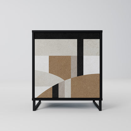 Credenza DELICATE MEMENTO a 1 anta con finitura nera