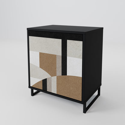 Credenza DELICATE MEMENTO a 1 anta con finitura nera