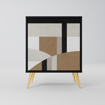 Credenza DELICATE MEMENTO a 1 anta con finitura nera