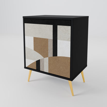 Credenza DELICATE MEMENTO a 1 anta con finitura nera