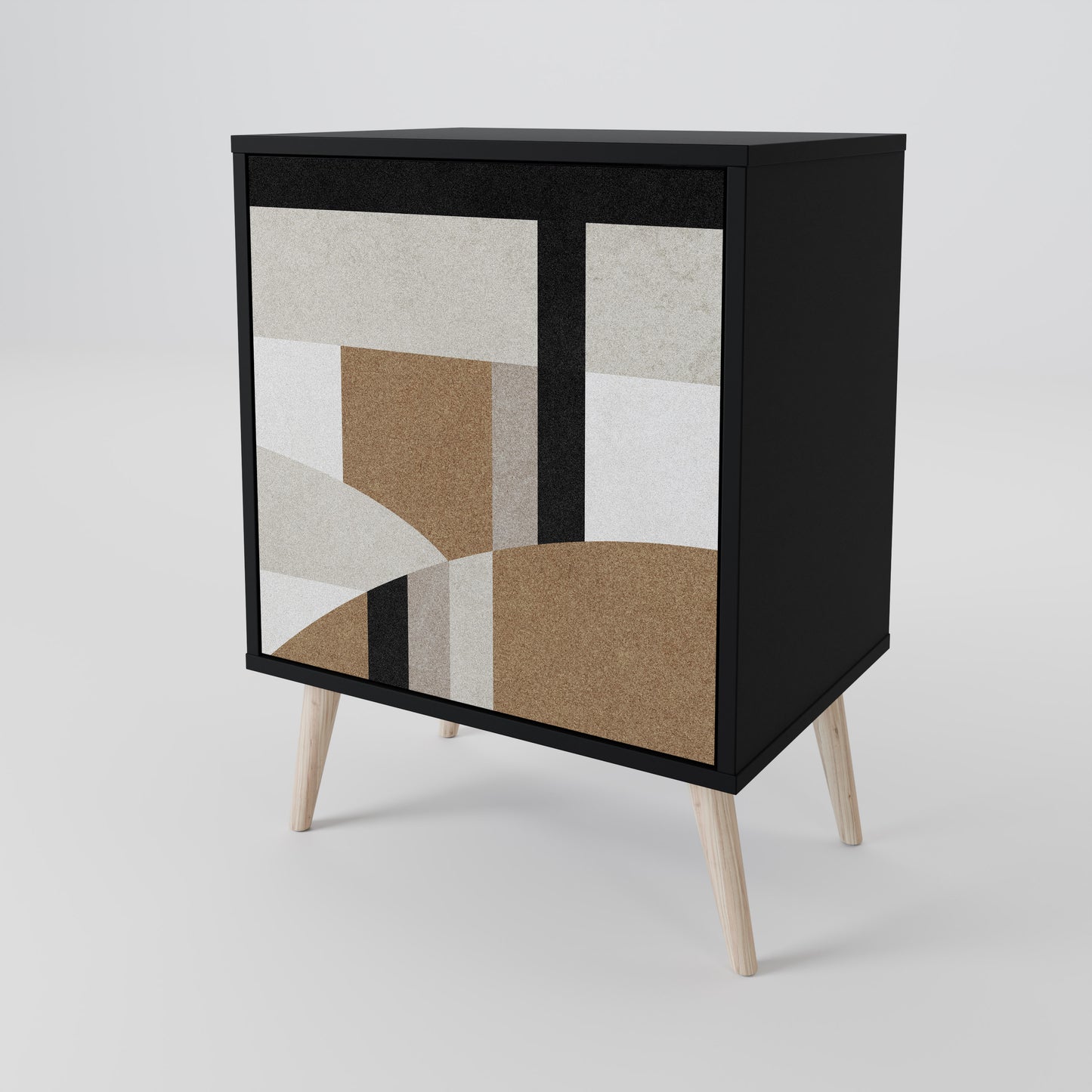 Credenza DELICATE MEMENTO a 1 anta con finitura nera