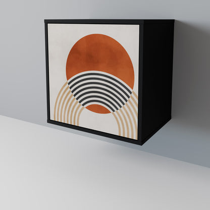 SPACE AROUND Credenza a 1 anta con finitura nera