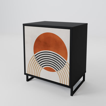 SPACE AROUND Credenza a 1 anta con finitura nera