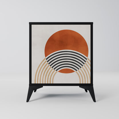 SPACE AROUND Credenza a 1 anta con finitura nera